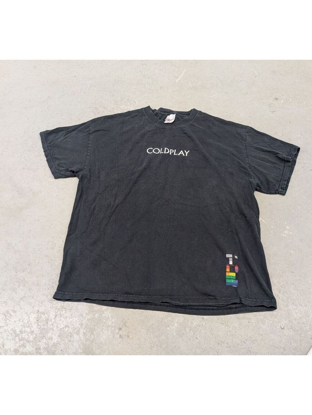 Y2K Coldplay XY Album Tour Concert T-shirt Faded Black